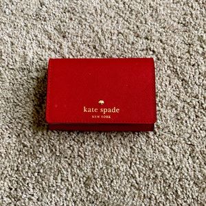 Red Kate Spade Small Flap Wallet with Card Holders - USED